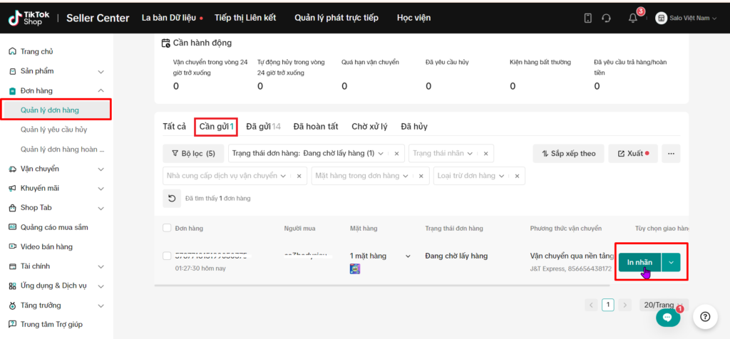 Hướng dẫn in đơn hàng trên tiktokshop